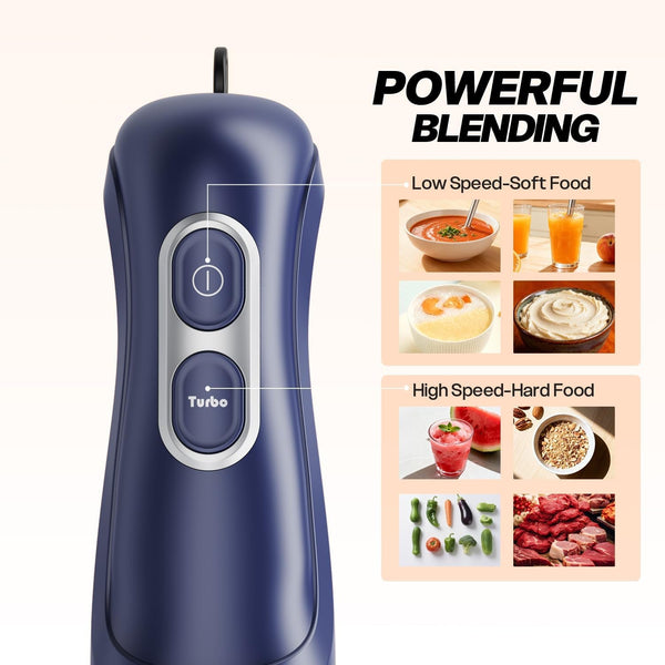 Immersion Blender Corded 400W, 2 Speed, Emulsifier, Blend, Bpa-Free | Hand Blender Stick Mixer, Ergonomic Handle, Stainless Steel Blades, Effortless Blending for Soup, Smoothies, Puree, Baby Food2