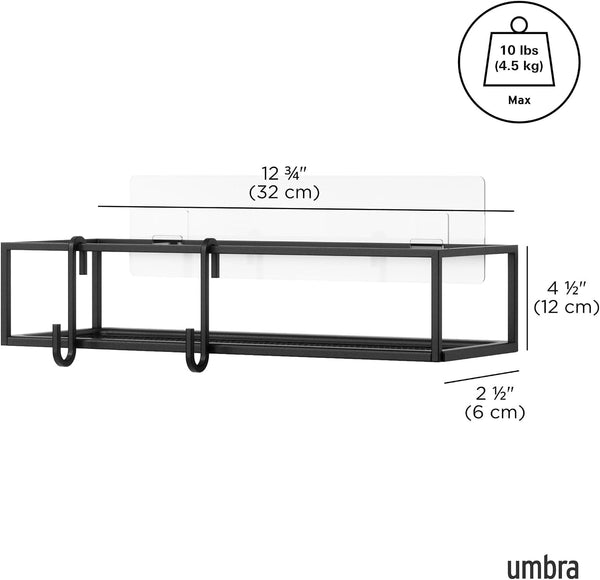 Cubiko Shower Caddy, Metal Floating Adhesive, Set of 2, Black3