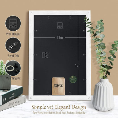 11X17 Picture Frame, White Wood Poster Frames for Wall Display, 4 Pack3