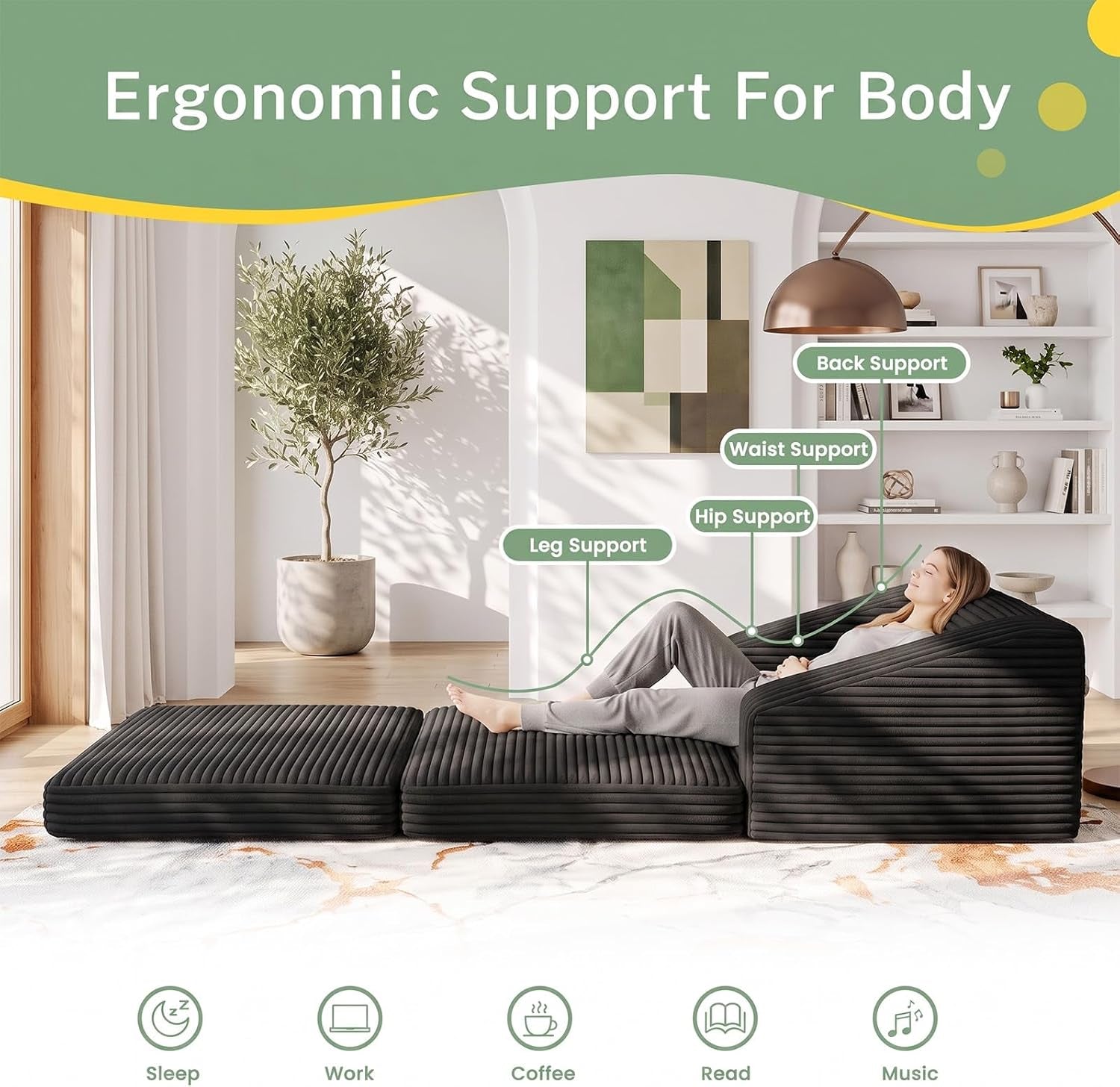 convertible-sofa-bed-boneless-loveseat-sleeper-folding-couch-bed-with-backrest-2-in-1-bean-bag-chair-to-floor-sofa-lounger-comfy-fold-out-couch-for-bedroom-living-room-black