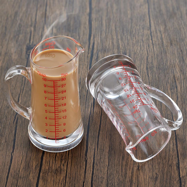 Ackers Glass Measuring Cup 5 Oz/150Ml Shot Glass Measuring Cup with V-Spout,Insulated Handle8