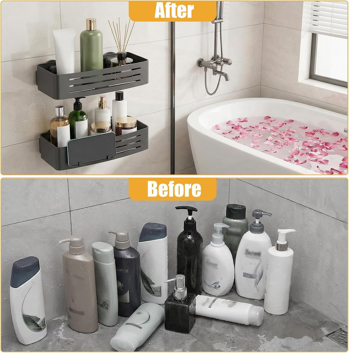 2-pack-shower-caddy-suction-cups-shower-shelves-with-4-hooks-rust-proof-aluminum-alloy-large-capacity-no-drilling-required-removable-bathroom-storage-rack-for-shampoo-shower-gel-razors