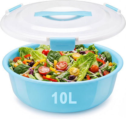 2.6 Gallon Extra Large Mixing Bowl with Lid 11 Quart,Blue1