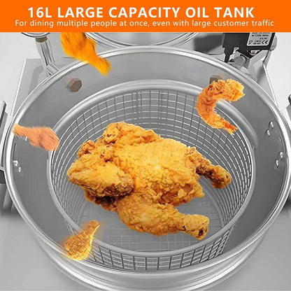 3000W Stainless Steel Electric Pressure Fryer for Chicken Wings & Fries - High-Efficiency Tabletop Cooking Machine for Restaurants & Home Kitchens2