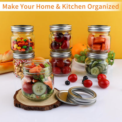 30 Pack Mason Jars 8 Oz with Lids, Half Pint Canning Jars | Small Glass Jars with Lids and Bands for Honey Jelly Jam Crafts7