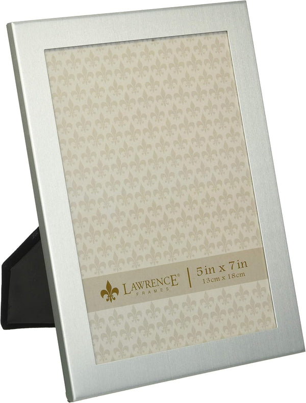 Brushed Silver 5 by 7 Metal Picture Frame Brushed Silver1