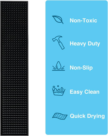 17.5X3.5 Inches Long PVC Bar Rail Mat Non-Slip Serving Spill Mat (Pack of 2)4