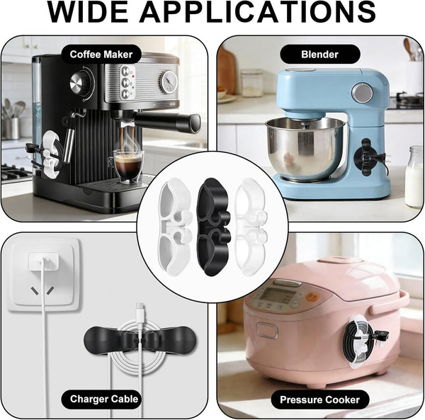 8PCS Cord Organizer for Appliances,Upgraded Appliance Cord Wrap | Appliance Cord Organizer Cord Kipper Cord Holder for Appliances Stick on Pressure Cooker, Coffee Maker, Air Fryer,Mixer7