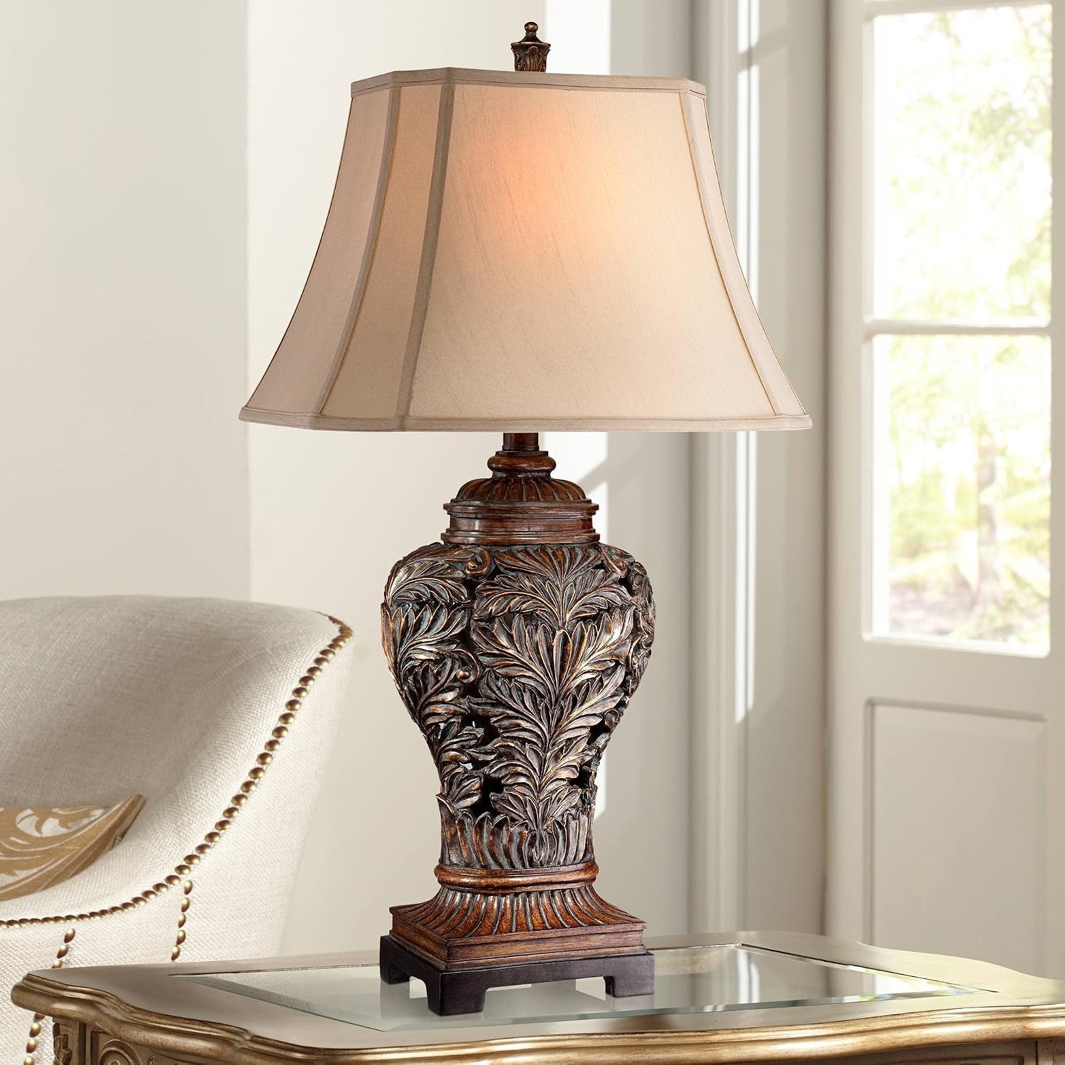 leafwork-32-1-2-table-lamp-large-bronze-brown-vase-cottage-rectangular-shade-traditional-wood-living-room-bedroom-bedside-nightstand-house-office-home-family-tan-end
