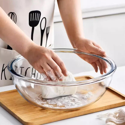 Large Glass Mixing Bowl with Lid,6.3 Quart Thickened Bowl Edges3