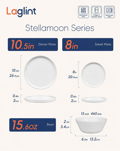 Dinnerware Sets for 4, 12 Piece White Opal Glass Dish Set2