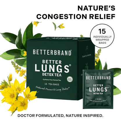 Mullein Tea Bags, Lung Detox W. Thyme, Elderberry, 15 Bags | Caffeine-Free Herbal Calming Mullein Tea, Thyme, Elderberry, Ginseng & Ginger, Lung & Wellness Support & Respiratory Health4