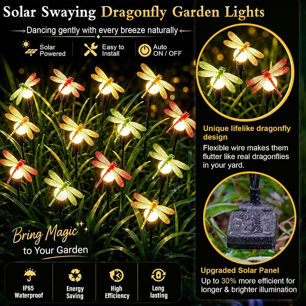 Solar Swaying Dragonfly Garden Lights (2 Pack)2