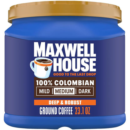 Ground Coffee, 100% Colombian, 23.1 Oz Canister | 100% Colombian Coffee, Deep & Robust, Smooth & Full-Bodied, Rich Aroma, Roasted in the USA since 1892, Certified Kosher1