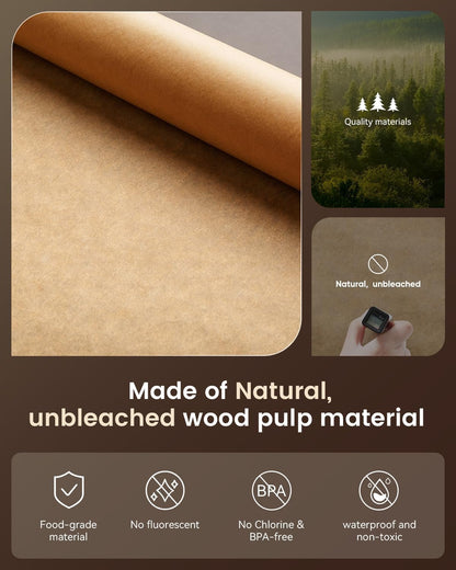 Parchment Paper Sheets, 9X13 in Non-Stick Precut Baking Parchment for Baking, Grilling, Air Fryer, Steaming, and More (Unbleached) - Quarter Sheet Size, Perfect for Bread, Cakes, Cookies, 100PCS2