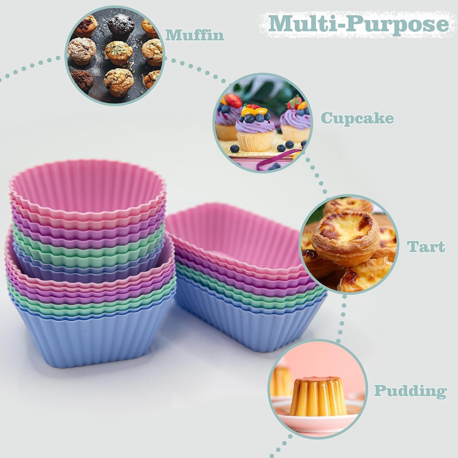 silicone-cupcake-liners-lunch-box-dividers-non-stick-silicone-muffin-cups-bento-box-accessories-for-kids-24pcs-4-color
