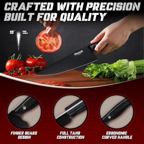 Japanese Chef Knife Set for Kitchen - 3 Pcs Black Kitchen Knife Set4