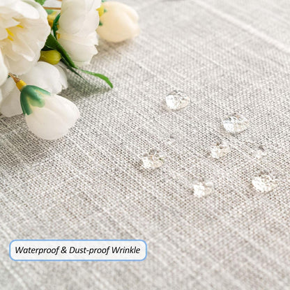 Farmhouse Tablecloth Cotton Linen Waterproof Burlap Table Cloth Rectangle Table Cloths for Kitchen Dinning Tabletop Decoration-Grey Plaid-Rectangle, 55''X 86'', 6-8 Seats6