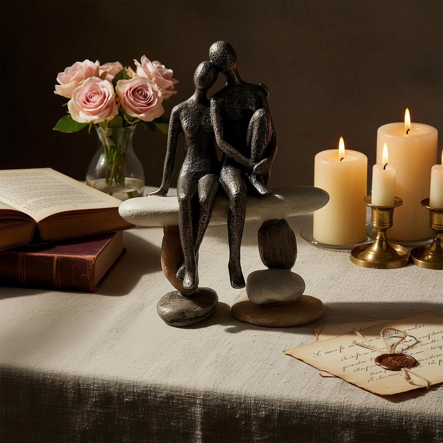 romantic-couple-figurines-sculpture-abstract-couple-sculpture-on-stone-bench-modern-home-decor-statue-unique-for-couple