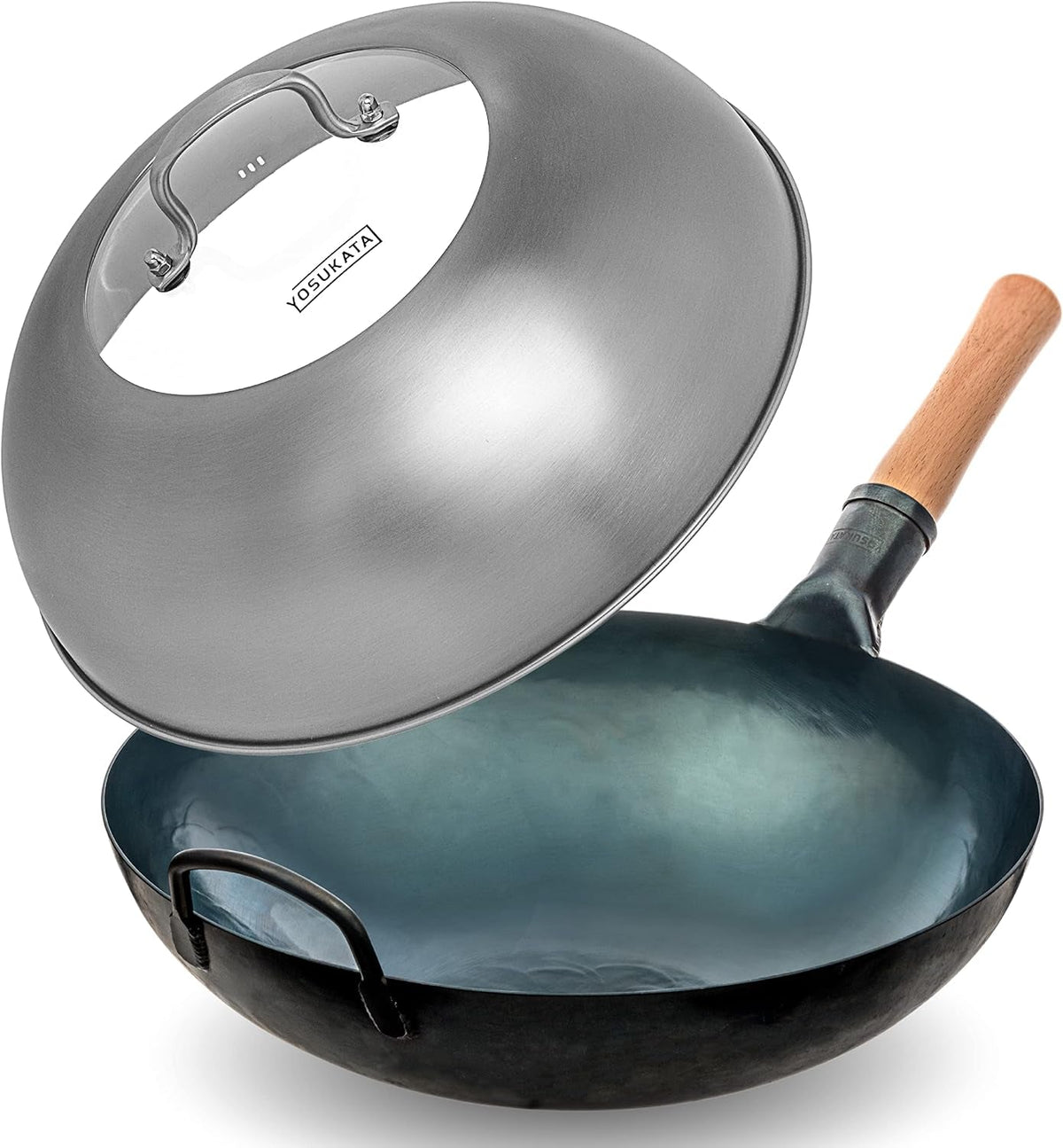 blue-round-bottom-wok-pan-14-woks-and-stir-fry-pans-wok-lid-13-6-inch-premium-stainless-griddle-dome-with-tempered-glass-insert-steam-holes