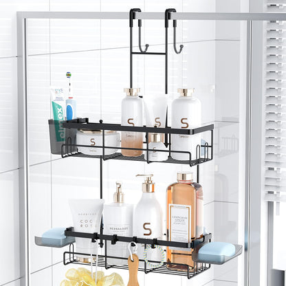 Over the Door Shower Caddy Hanging: No Drill Rustproof Shower Organizer1