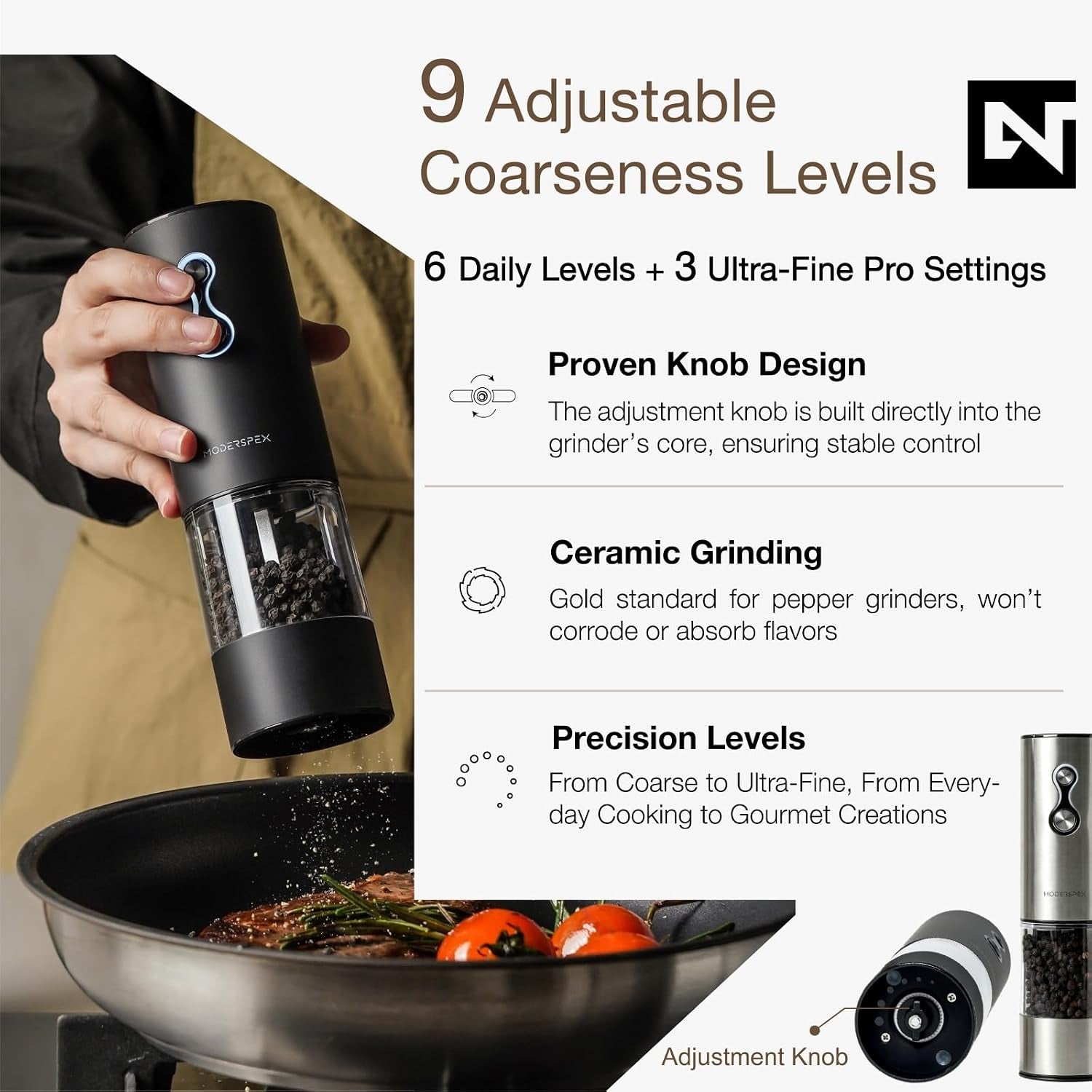 electric-salt-and-pepper-grinder-set-usb-c-rechargeable-dual-speed-automatic-salt-and-pepper-mills-with-9-adjustable-coarseness-ceramic-burr-led-light-refillable-stainless-steel