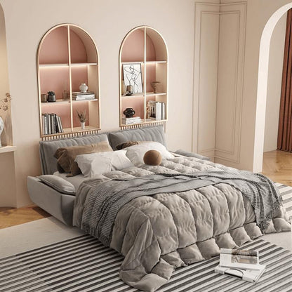 73.2" Queen Sleeper Sofa Bed, 3-In-1 Velvet Pull Out Couch1