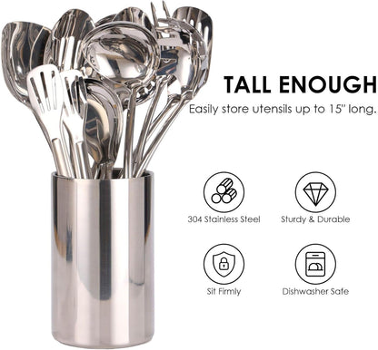 Double Wall Utensil Holder, 304 Stainless Steel Sleek Holder for Countertop5