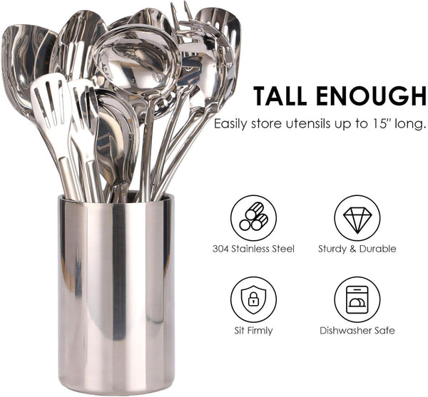 Double Wall Utensil Holder, 304 Stainless Steel Sleek Holder for Countertop5