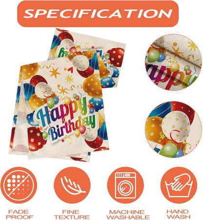 Colorful Balloons Happy Birthday Table Runner,13X72 Inch8