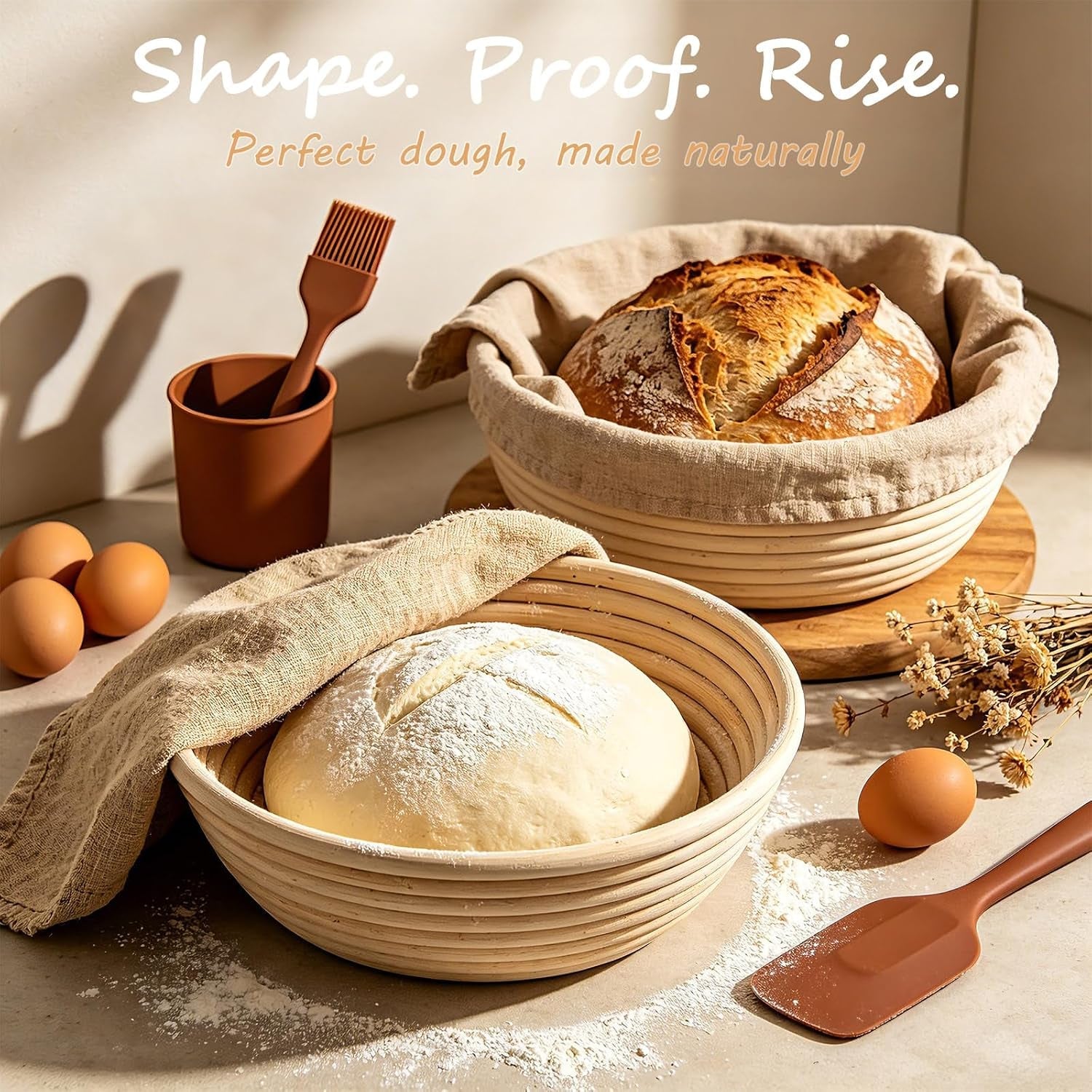 sourdough-starter-kit-sourdough-bread-baking-supplies-banneton-bread-proofing-basket-with-starter-jar-dough-whisk-scrapers-recipe-round-bread-proofing-basket-for-bread-baking