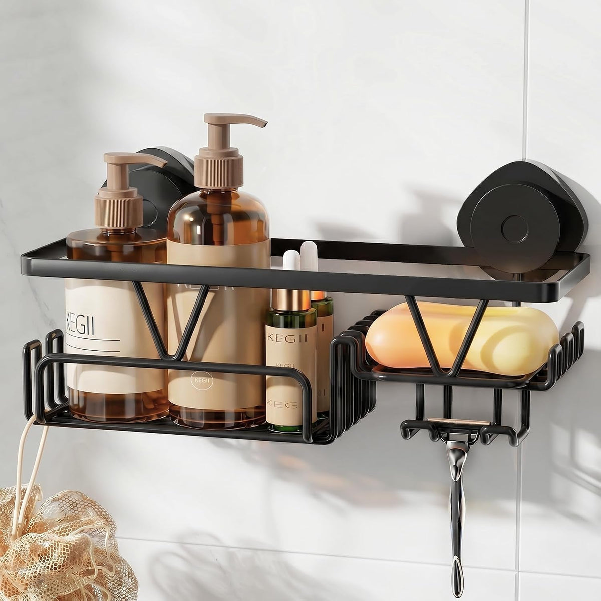 shower-caddy-suction-cup-with-soap-holder-and-hooks-matte-black