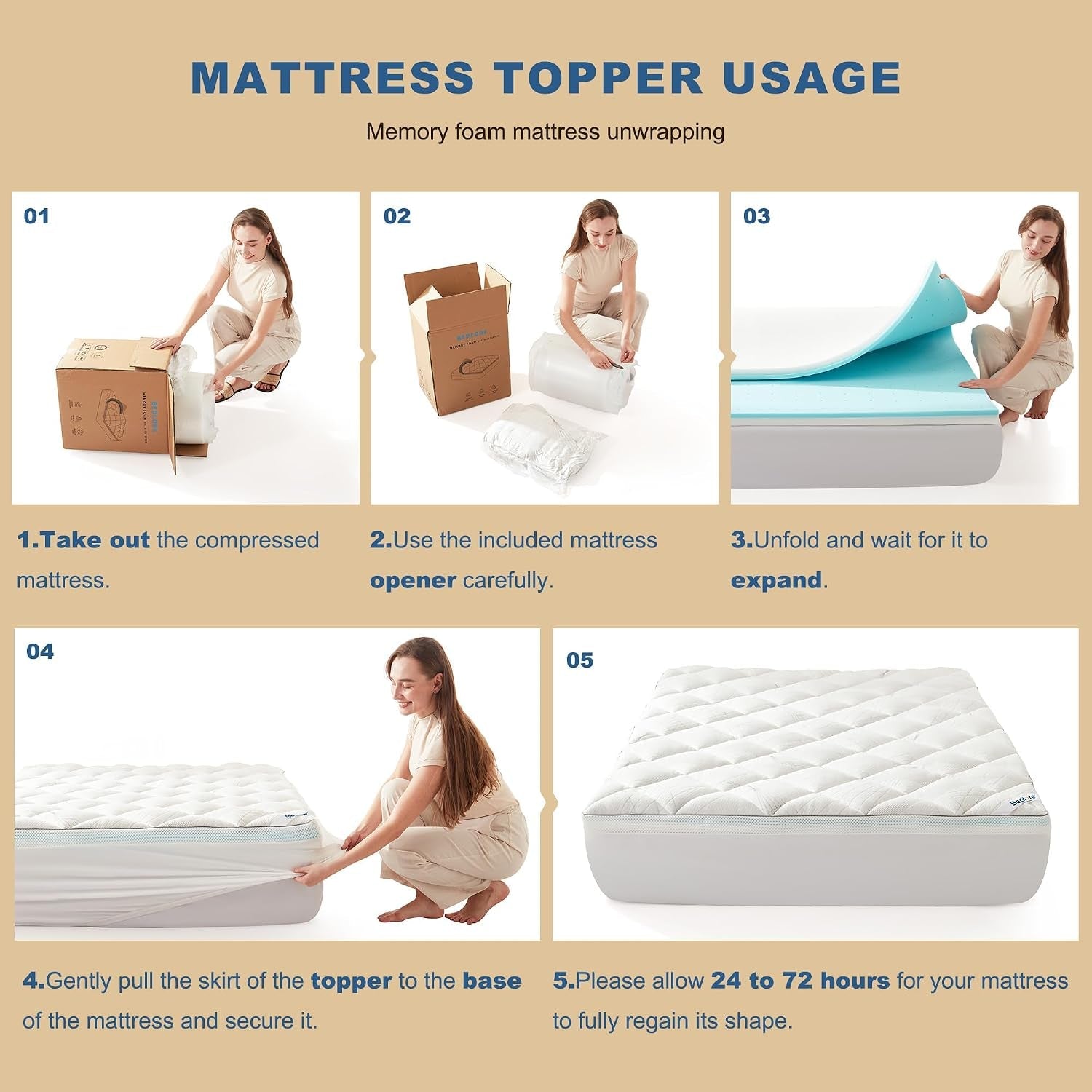 queen-mattress-topper-4-inch-dual-layer-memory-foam-mattress-topper-mattress-topper-for-back-pain-dual-layer-medium-support-2-gel-memory-foam-2-cooling-fluffy-pillow-top-pad-white