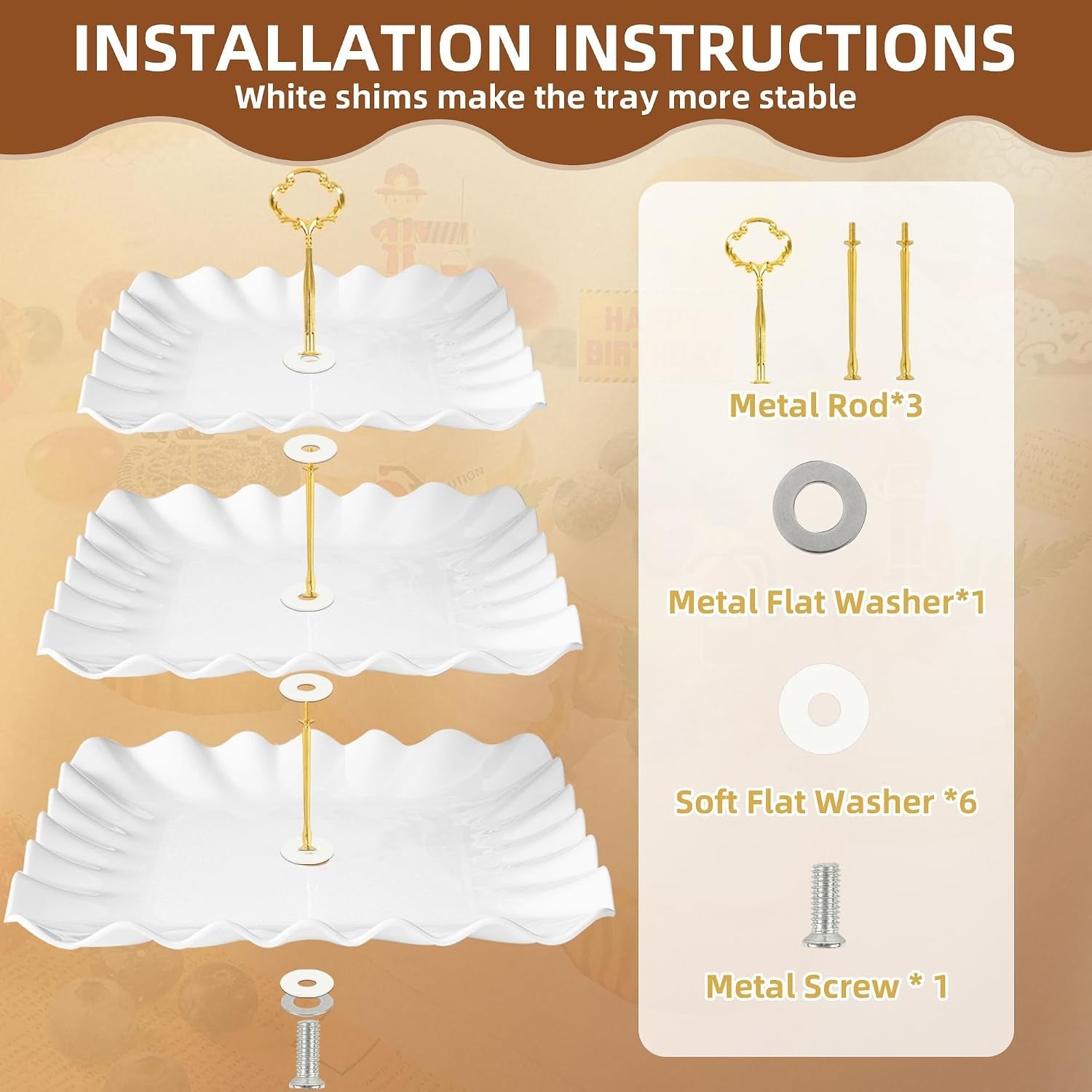 10-pack-dessert-table-display-set-4-three-tier-square-cupcake-stands-and-6-serving-trays-for-cakes-cupcakes-pastries-and-snacks-baby-shower-decorations-bridal-shower-birthday-wedding-party