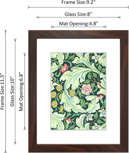 8X10 Picture Frame with Real Glass for Pictures 5X7 with Mat or 8X10 without Mat, Wall Gallery or Tabletop Display Photo Frames,1 Pack,Brown2