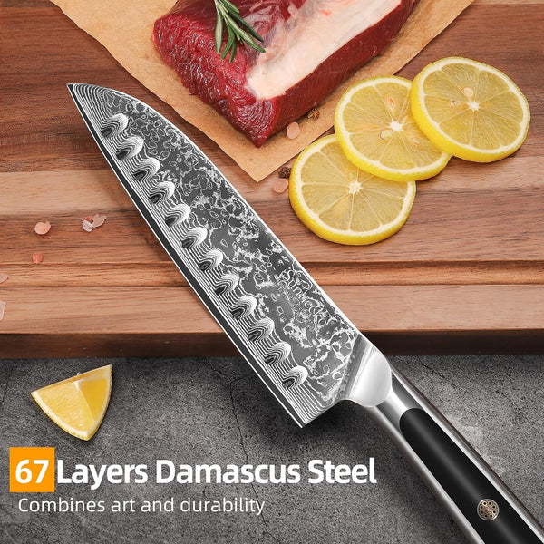 Kitchen Knife Japanese Damascus Santoku Knife 7 Inch3