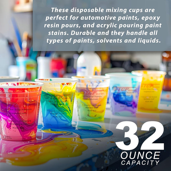 Paint Mixing Cups, 32-Ounce, Box of 100, Plastic Measuring Cups2