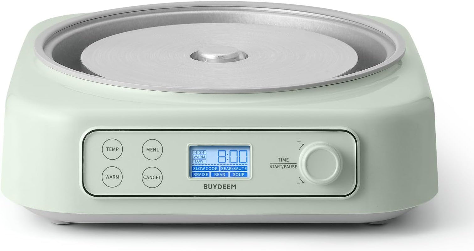 lp55-5-in-1-slow-cooker-compatible-with-various-cookwares-multi-cooker-with-two-temperature-settings-auto-keep-warm-for-2h-cozy-greenish-pot-not-included-multi-cooker-with-two-temperature-settings-auto-keep-warm-for-2h-cozy-greenish-no-pot-included