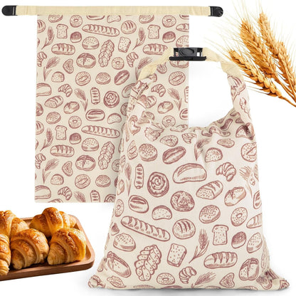 2 PACK Beeswax Sourdough Bread Bags for Homemade Bread, Reusable Cotton Beeswax Bread Bag Portable Waxed Storage All Natural Bees Wax Linen Bag Keep Fresh,13''×17'', 021