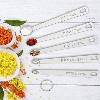 Measuring Cups & Spoons Set of 21 - Includes 7 Stainless Steel Nesting Cups, 8 Measuring Spoons, 1 Leveler & 5 Mini Measuring Spoons, Ideal for Dry and Liquid Ingredients7