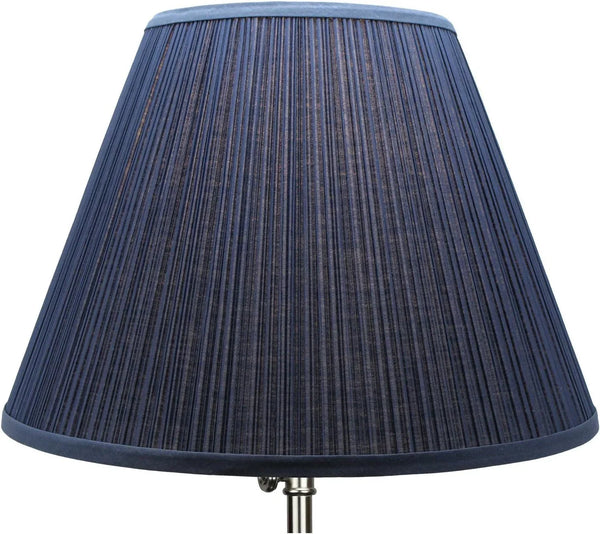 Lampshade 9" Top Diameter X 18" Bottom Diameter X 13" Slant Height with Washer (Spider) Attachment for Lamps with a Harp (Pleated Navy)3