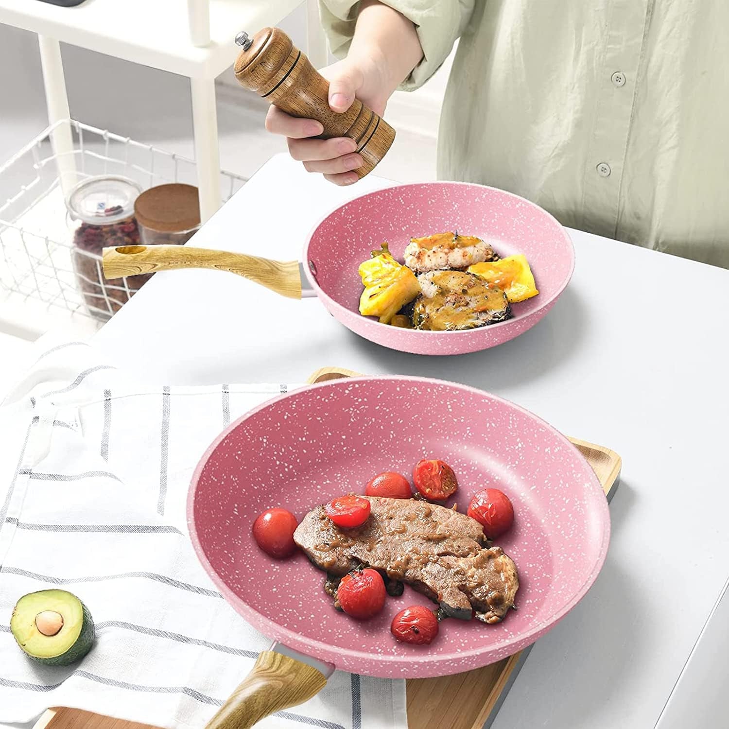frying-pan-nonstick-set-8-9-5-11-pink-egg-pan-non-stick-fry-pan-set-pfoa-free-omelet-pan-toxin-free-skillets-stone-cookware-anti-warp-base-with-all-stove-tops-available-induction-compatible