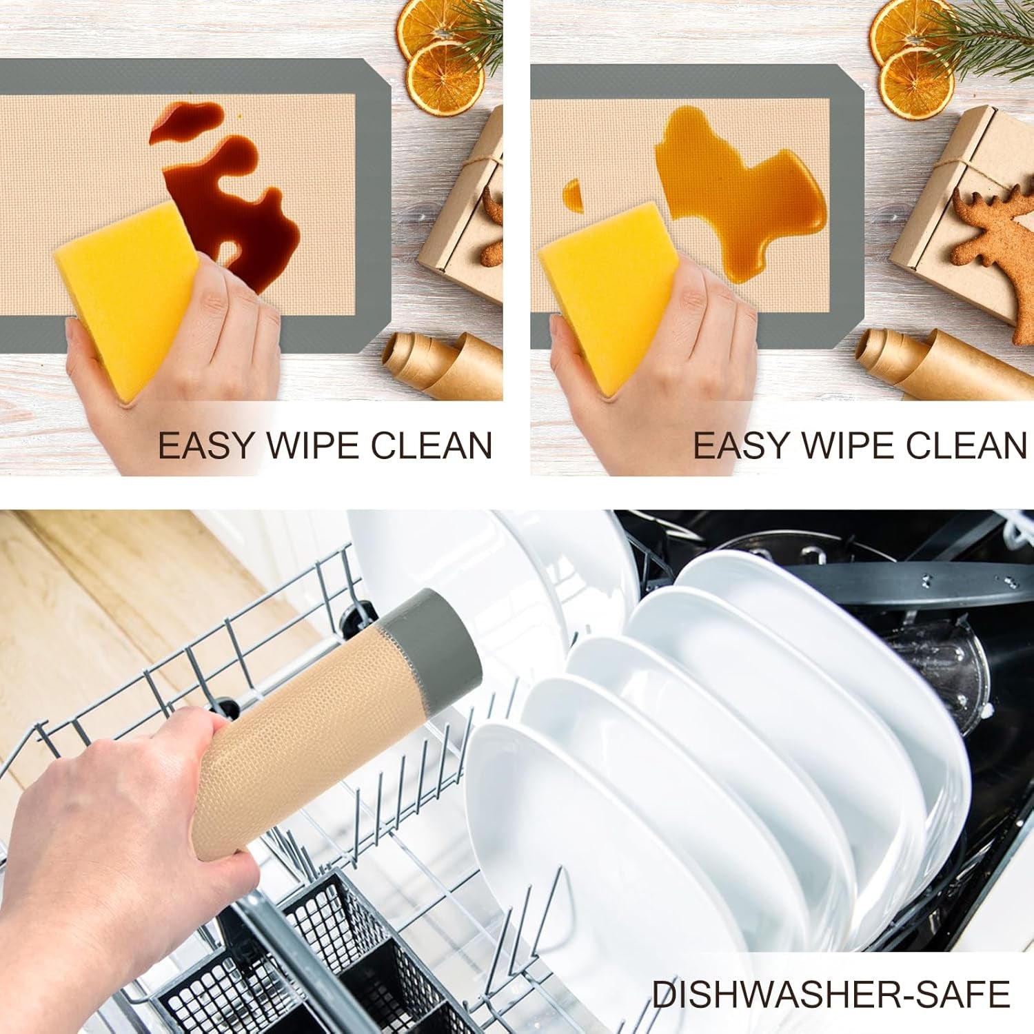 silicone-baking-mat-nonstick-and-reusable-3-pack-easy-cleanup-half-and-quarter-sheet-sizes-for-cookies-bread-pastries-roasted-vegetables-gray