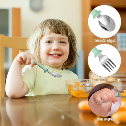Toddler Utensils Set, 6-Piece Kids Fork and Spoon Set | 18/8 Stainless Steel with Plastic Handles, Rounded Edges, Toddler-Size, Dishwasher Safe4