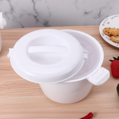 Food Grade Portable Microwave Rice Cooker with Rice Paddle White Medium5