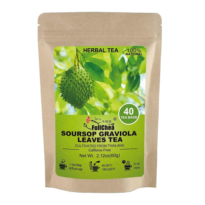 Soursop Leaves Tea Bags, 40 Counts, Hojas De Guanabana, Non-Gmo | Pure Dried Graviola Leaf, Caffeine-Free, Gentle Digestive Comfort, Supports Skin & Sleep , No Additives, Resealable Pouch1