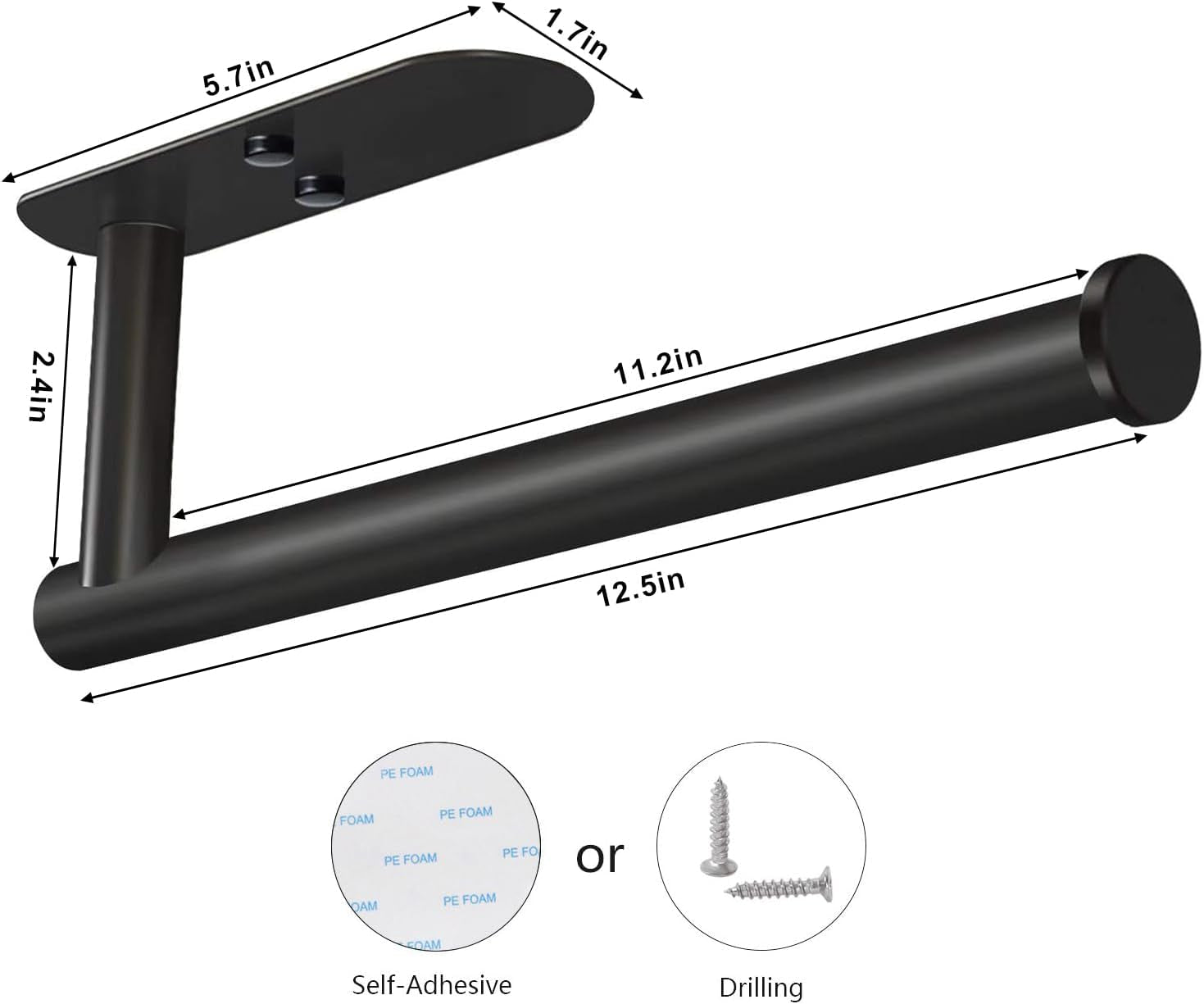 adhesive-paper-towel-holder-under-cabinet-wall-mount-for-kitchen-paper-towel-black-paper-towel-roll-holder-stick-to-wall-stainless-steel-black