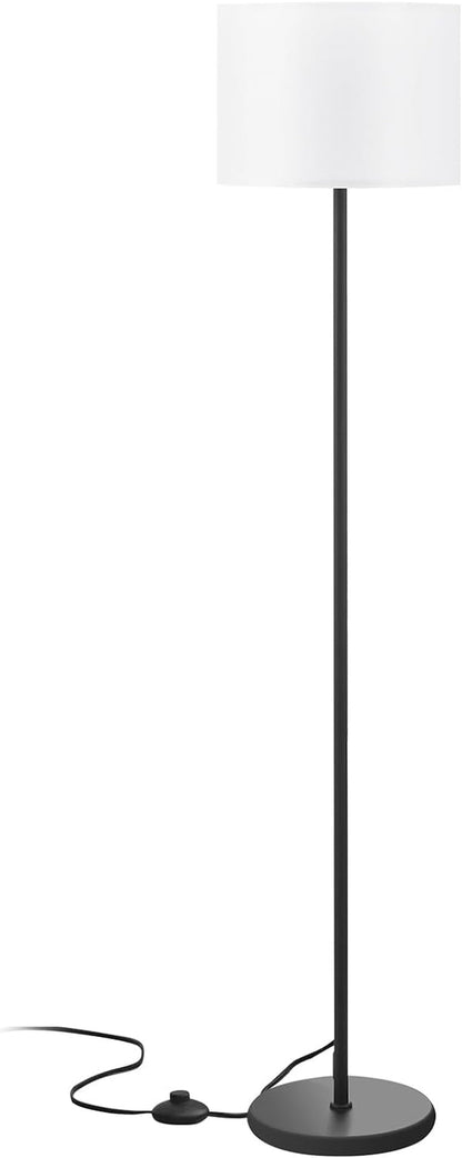 Modern Floor Lamp Simple Design with White Shade & Foot Pedal Switch | 60" Black Floor Lamp(Without Bulb), Tall Lamps for Living Room Bedroom Office Dining Room Kitchen8