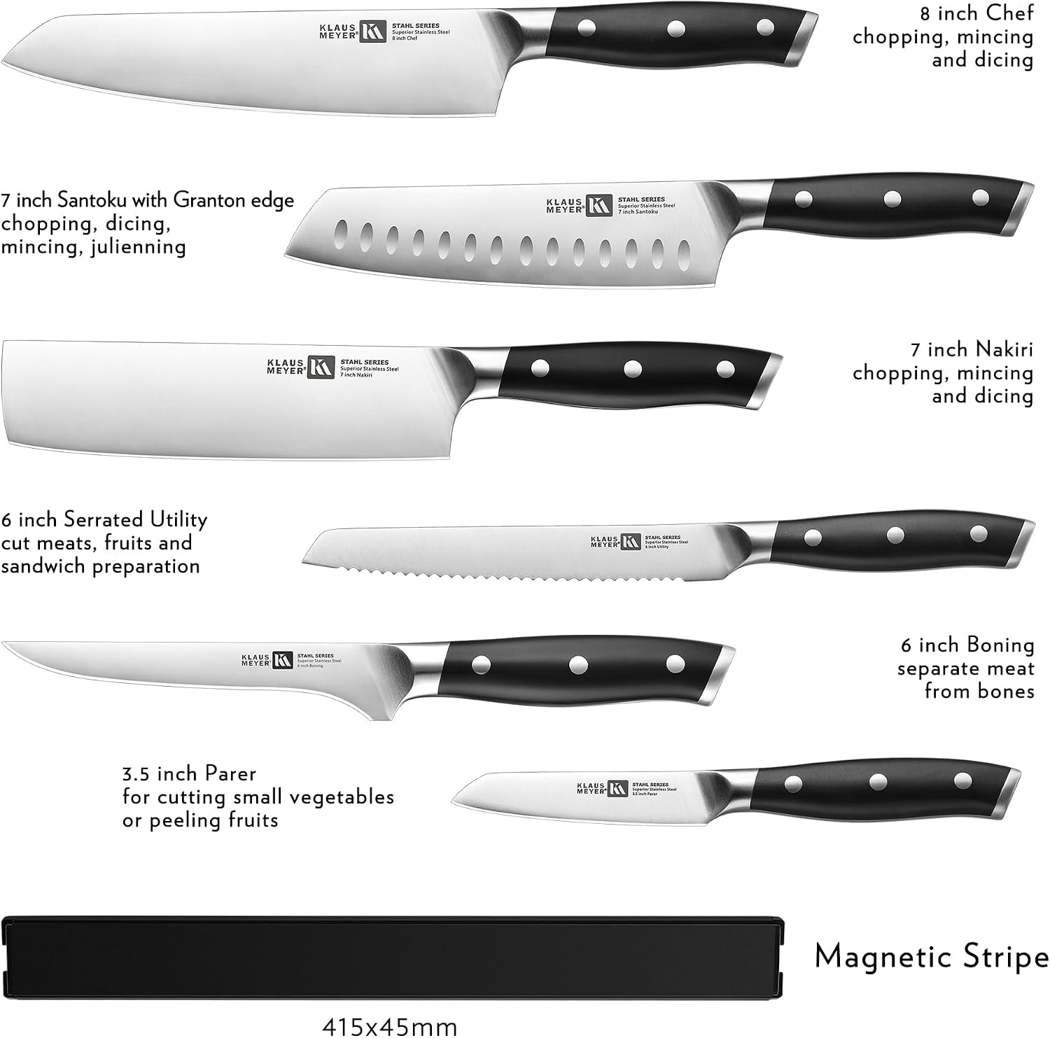 stahl-7-piece-knife-set-with-magnetic-knife-holder-black-high-carbon-german-steel-full-tang-ultra-sharp-easy-installation-without-damaging-wall-strong-magnet-minimalist-kitchen