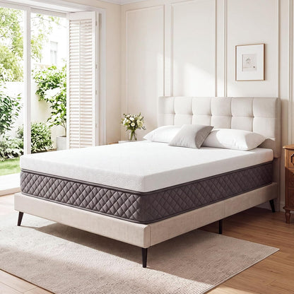 3 Inch Queen Gel Memory Foam Mattress, Cooling Gel Infused Pressure Relief Mattress, Non Slip with Removable Washable Cover, Certipur-Us & Oeko-Tex Certified1